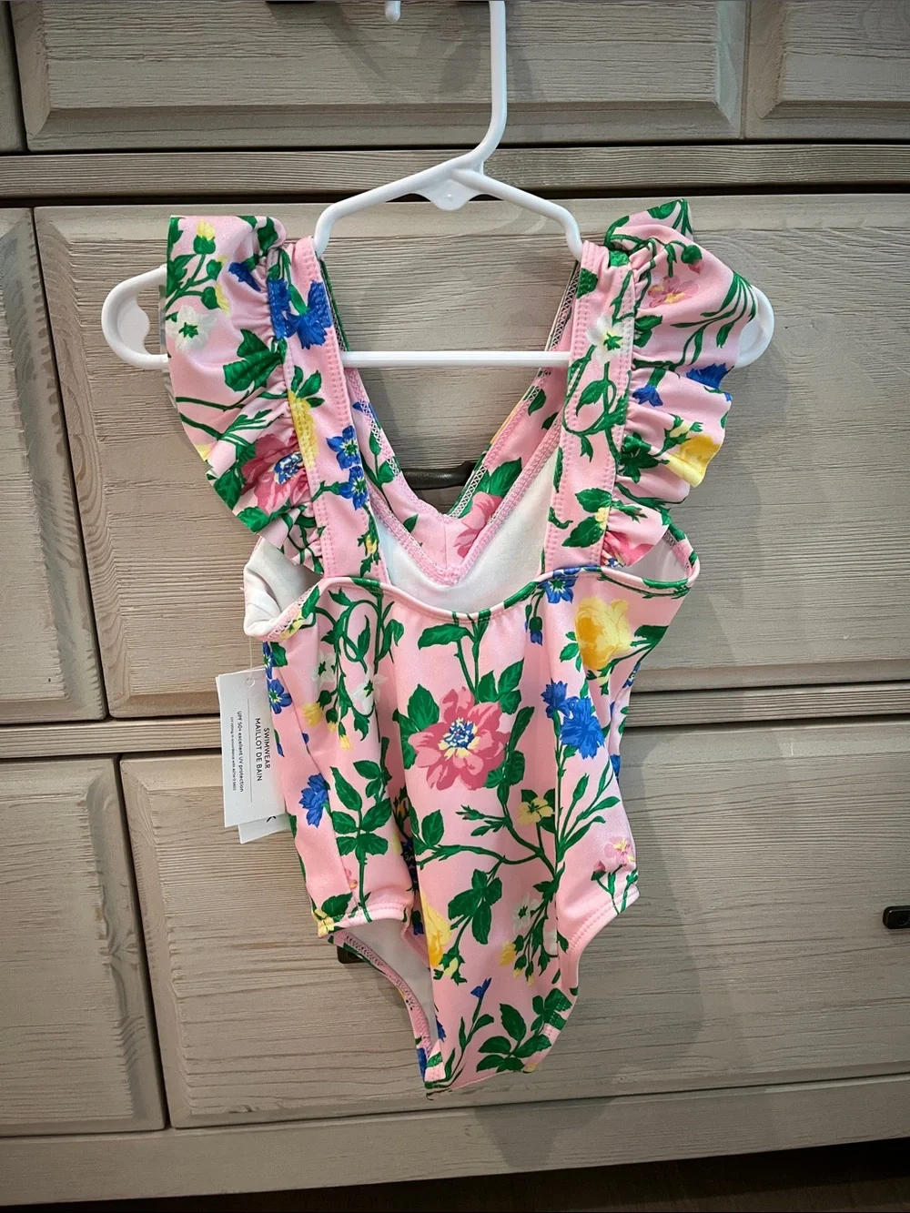 Janie and Jack Pink Floral Ruffle One-Piece